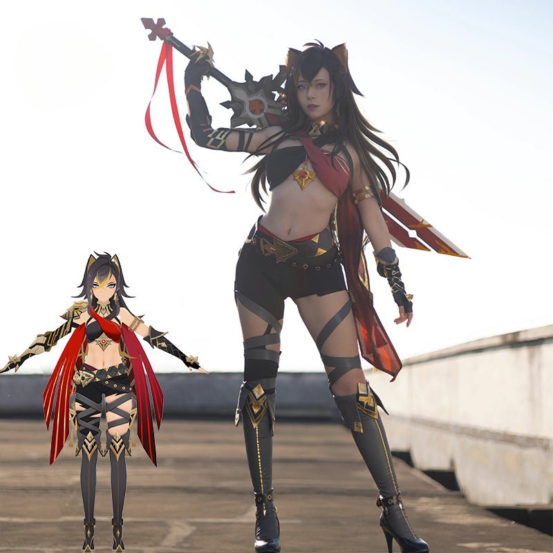 Halloweez Cosplay Costume - Genshin Impact Dehya Sexy Carnival Uniform for Women - Full Set - Halloweez