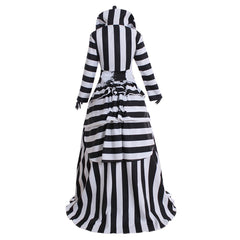 Elegant Halloweez Black and White Striped Cosplay Costume | Vintage Inspired Performance Wear - Halloweez