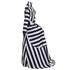 Elegant Halloweez Black and White Striped Cosplay Costume | Vintage Inspired Performance Wear - Halloweez