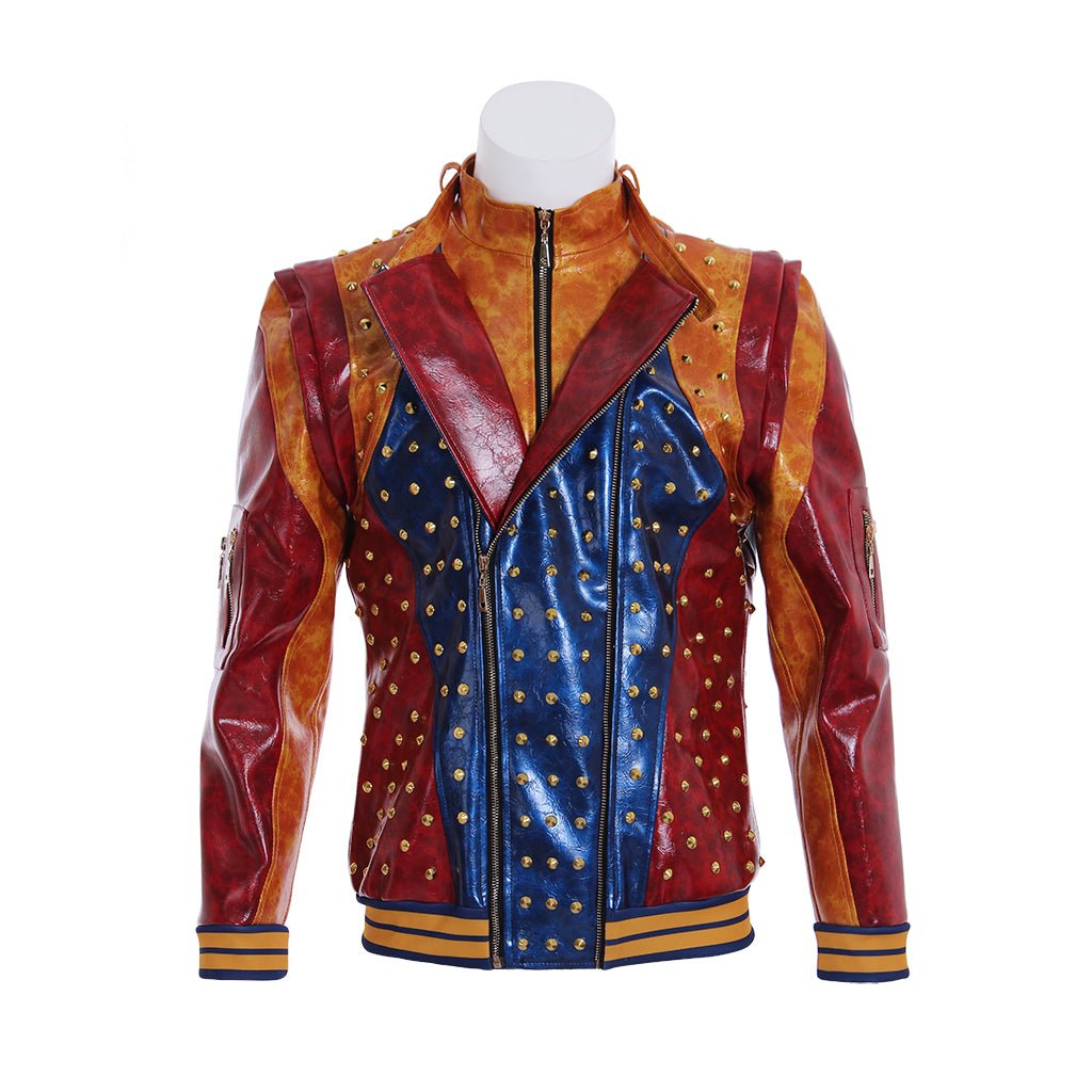 Halloweez Descendants 2 Cosplay Costume - Men and Kids Punk Leather Jacket with Studded Coat - Halloweez