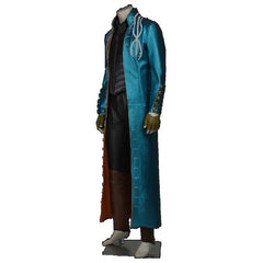 Halloweez Vergil Leather Trench Coat - Premium Devil May Cry Cosplay for Halloween - Halloweez