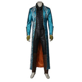 Halloweez Vergil Leather Trench Coat - Premium Devil May Cry Cosplay for Halloween - Halloweez