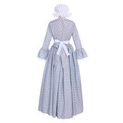 Elegant Halloweez Victorian Pioneer Pilgrim Wench Rural Floral Dress for Women - Halloweez