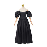 Victoria Off-Shoulder Black Dress – Elegant Gothic Cosplay Costume - Halloweez