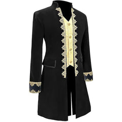Medieval Steampunk Jacket Coat Gothic Victorian Coat Halloween Retro Tailcoat - Halloweez