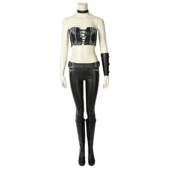 Halloweez DMC 5 Trish Cosplay Costume - Premium Black PU Leather Tube Top and Pants Set - Halloweez