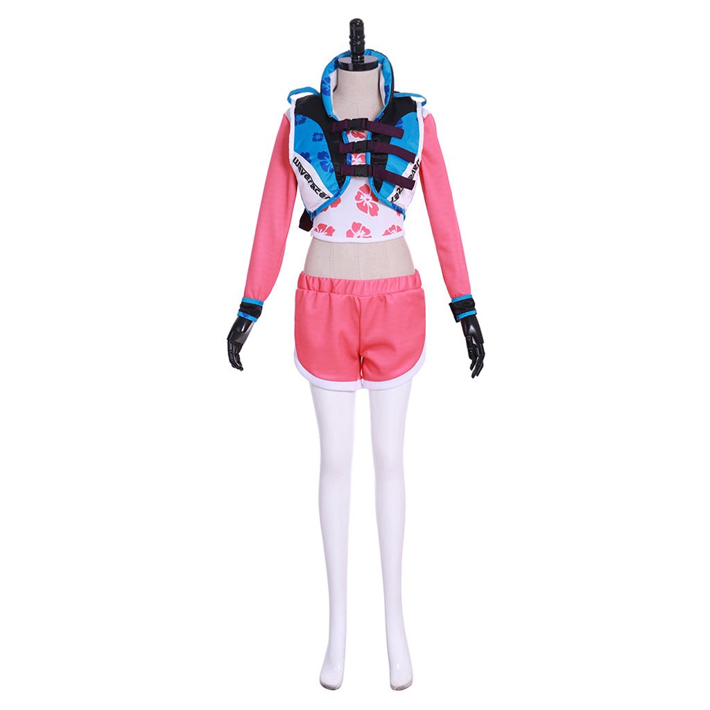 Halloweez D.Va Hana Song Waveracer Cosplay Outfit | Overwatch Pink Swimsuit - Halloweez