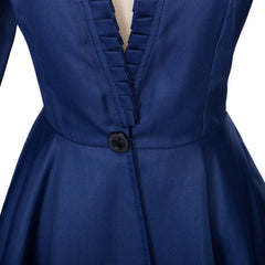 Elegant Halloweez Vintage Gothic High-Low Cocktail Dress – Women's Medieval Cosplay Long Sleeve Bodycon Costume - Halloweez