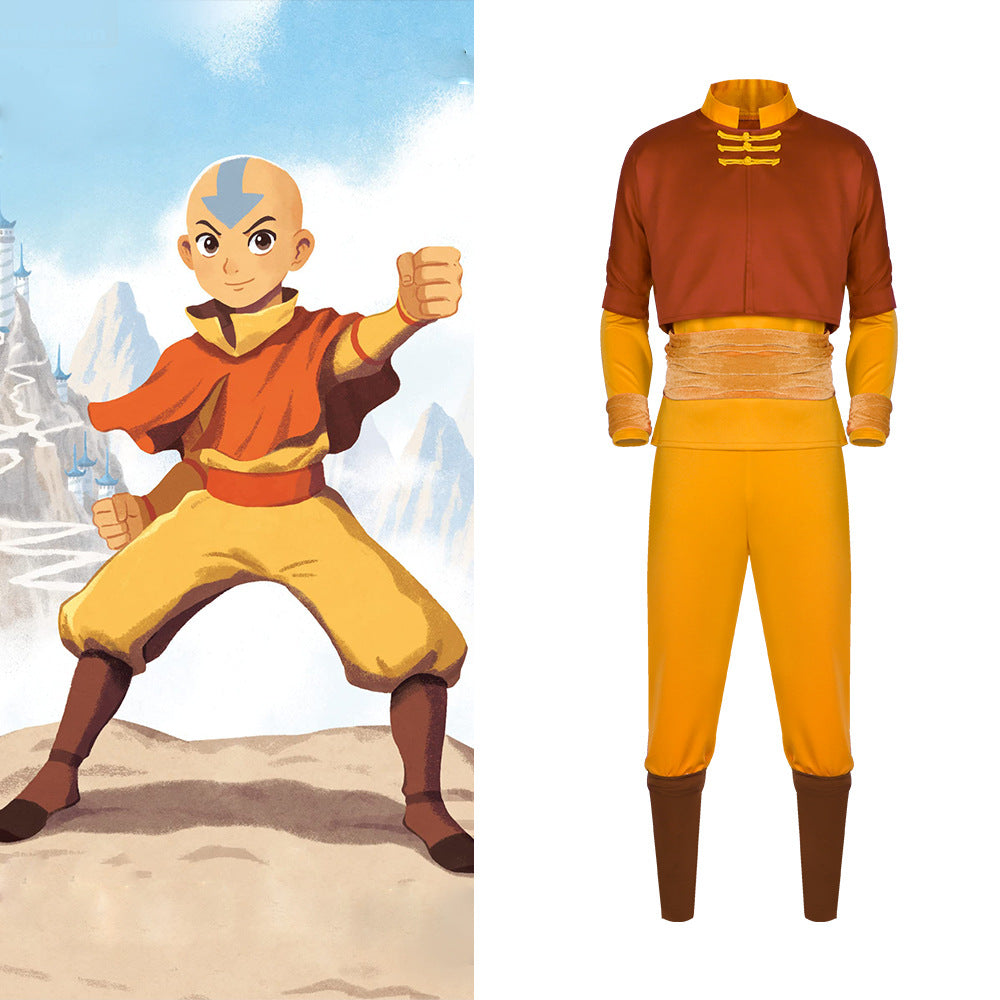Live-Action Avatar: The Last Airbender Cosplay - Aang Costume for Halloween & Stage Performances - Halloweez