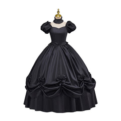 Victoria Black Dress with Bow Skirt Cosplay Costume - Halloweez