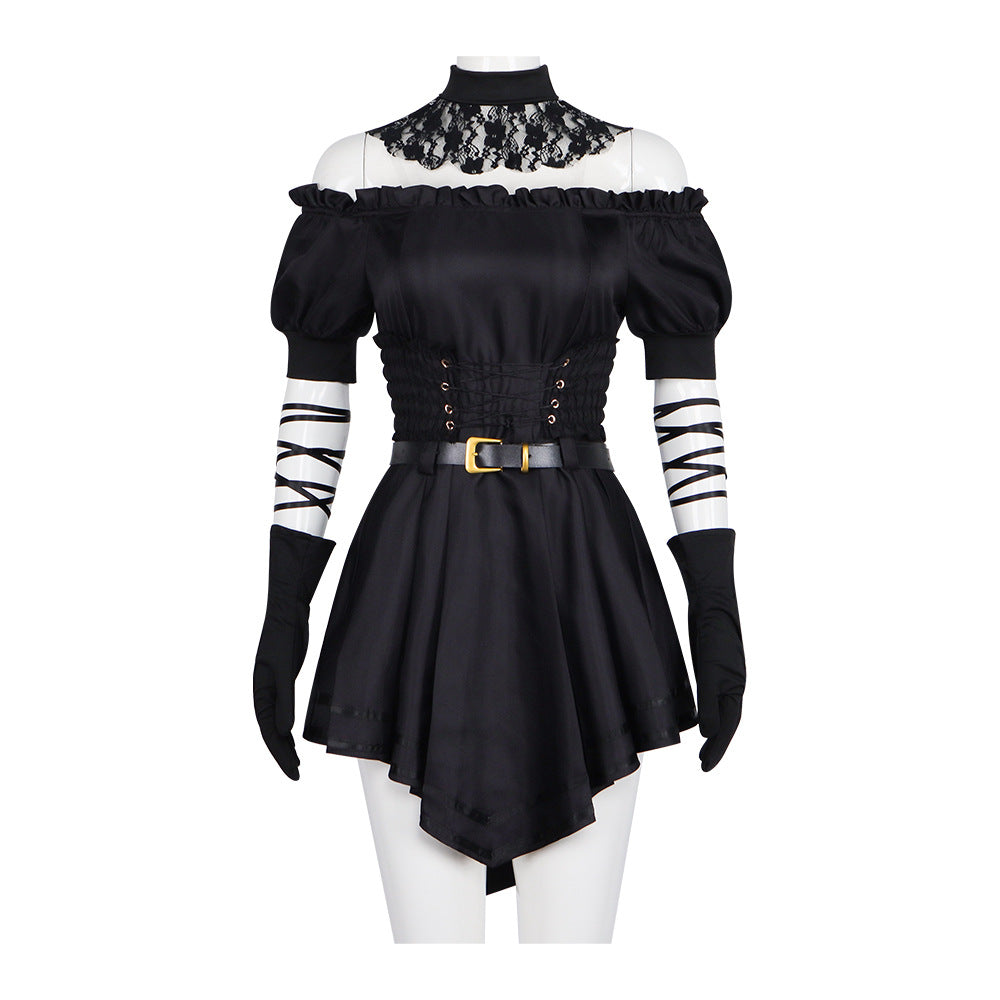 Grok Virtual Girlfriend Cosplay Costume Gothic Style Black Skirt Anime Game Roleplay Outfit for Cosplay Enthusiasts - Halloweez