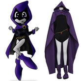 Halloweez Teen Titans Raven Cosplay Costume - Superhero Comic Cape & Unitard Outfit - Halloweez