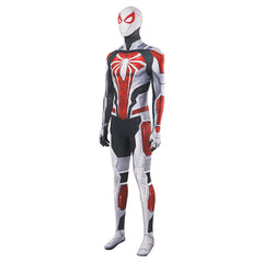 PS4 Game Inspired Spider-Man White Armor Halloween Cosplay Battle Suit Costume Set - Halloweez