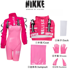 Goddess of Victory: NIKKE Alice Pink Tight Jumpsuit Cosplay Costume - Halloweez
