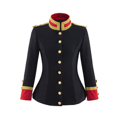 Women's Black Officer Coat Cosplay Costume – Premium Anime-Inspired Military Uniform - Halloweez