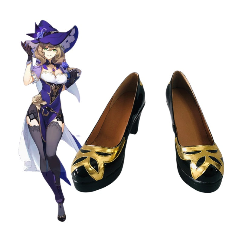 Genshin Impact Knights of Favonius Librarian Lisa Cosplay Shoes Restoration - Halloweez