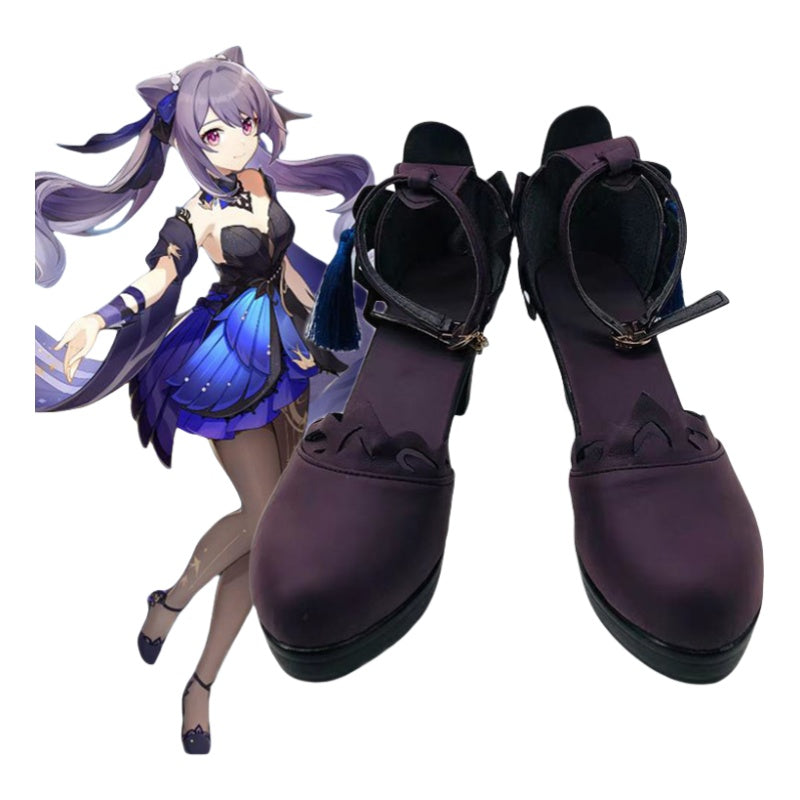 Genshin Impact Keqing Cosplay Shoes for Anime Conventions and Performances - Halloweez