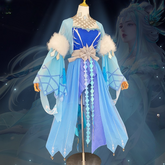 Honor of Kings Luna Frost Moon Chant Cosplay Costume Ice Flower Full Set - Halloweez