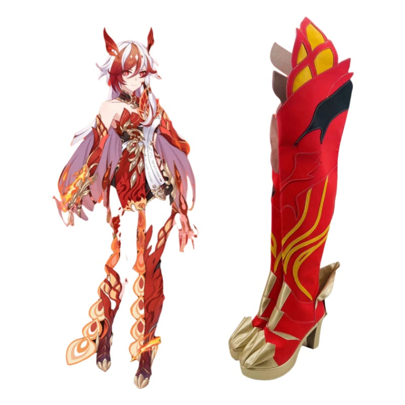 Honkai Impact 3rd Fu Hua - Floating Life: Dust Feather Cosplay Shoes for Anime Conventions - Halloweez