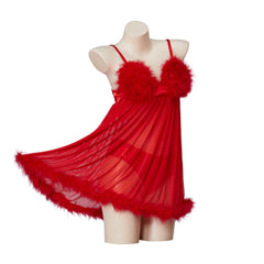 Official Austin Powers Fembot Cosplay Costume: Women's Sexy Plush Mini Dress & Suspender Set - Halloweez