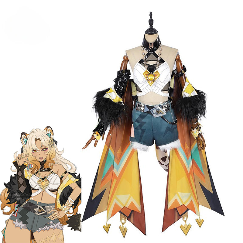 Halloweez Xilonen Cosplay Costume - Sexy Natlan Panthera Ocelota Women's Suit for Halloween Party - Halloweez