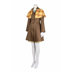 Halloweez Princess Peach Detective Cosplay Outfit with Coat, Shorts, Hat & Gloves - Halloweez