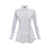 Elegant Halloweez Victorian Gothic Women's Ruffle White Blouse - A Vintage Steampunk Delight - Halloweez