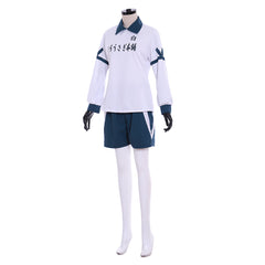 Halloweez Shirou Fubuki Cosplay Outfit - White Love Academy Soccer Uniform for Summer - Halloweez