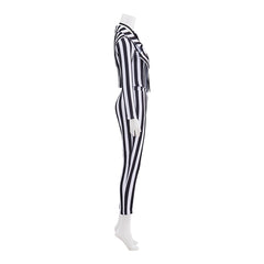 Stylish Women's Striped Suit with Tie Cosplay Costume – Perfect for Anime & Game Fans - Halloweez