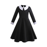 Wednesday Addams Cosplay Dress for Girls - The Addams Family Movie Costume - Halloweez