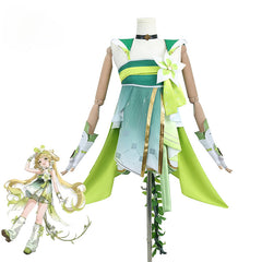 Halloweez Verina Cosplay Costume - Wuthering Waves Spectro Congenital Resonator Green Dress for Women - Halloweez