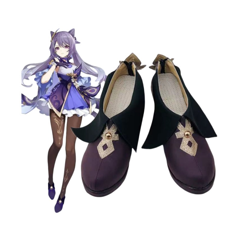 Genshin Impact Keqing Cosplay Shoes - Anime Exhibition Performance Shoes Custom Design - Halloweez