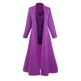 Stylish Long Purple Robe with Fitted Jumpsuit - Halloweez Anime Cosplay Costume - Halloweez