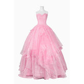 Stunning Glinda Cosplay Costume - Crown, Earrings, Corset, Skirt, Pink Dress for Halloween - Halloweez