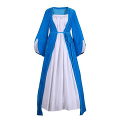 Halloweez Elizabeth Schuyler Hamilton Cosplay Blue Dress Coat | Broadway Colonial Rococo Ball Gown Costume - Halloweez