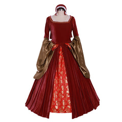Halloweez Tudor Era Red Dress | Anne Boleyn Inspired Costume | Historical Cosplay Gown - Halloweez