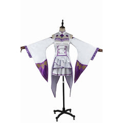 Halloweez Emilia Cosplay Costume - Re:Zero Isekai Anime Dress with Headdress for Festive Celebrations - Halloweez