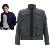 Halloweez Empire Wars Movie Han Solo Cosplay Costume - Premium Adult Long Sleeve Coat for Men - Halloweez