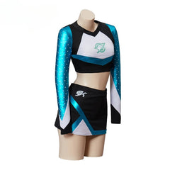 Halloweez Maddy Set Cheerleading Uniform - Long Sleeve Crop Top with Mini Skirt for Girls High School - Halloweez