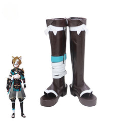 Halloweez Genshin Impact Gorou Cosplay High Boots - Black Shoes for Men and Women - Halloweez