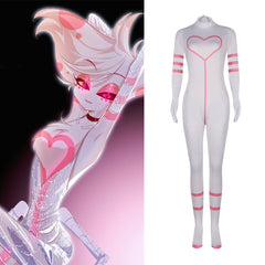 Hell's Hotel Angel Dust Cosplay Jumpsuit Halloween Costume - Hazbin Hotel Anime Outfit - Halloweez