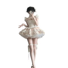 French Pure Desire Sweet Waist Lolita Princess Dress for Adults Birthday Party Cosplay Costume