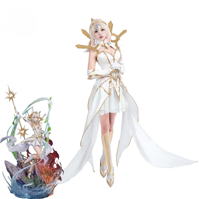 Halloweez Elementalist Lux Cosplay Costume - Premium White Dress for Women - Halloweez