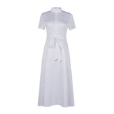 Shiori Oumi Cosplay Costume - The Girl I Want to Eat is Not Human Anime White Long Dress Stage Performance Outfit - Halloweez