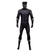 Halloweez Black Panther Jumpsuit Cosplay Costume Suit with Mask for Men - Halloween Bodysuit - Halloweez