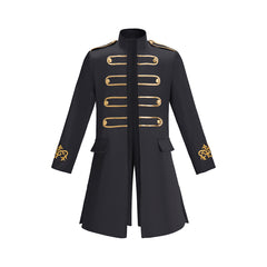 Medieval Embroidered Black Sleeves Coat Cosplay Costume - Halloweez
