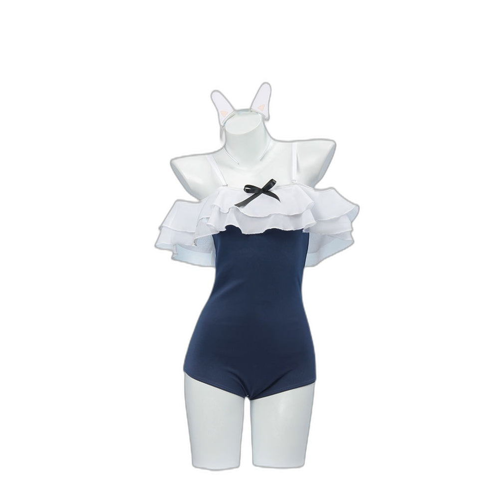 Blue Archive Tsukiyuki Miyako One-piece Swimsuit Cosplay Costume 2D Game Character Outfit - Halloweez
