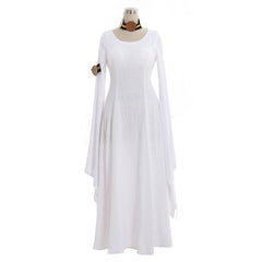 Elegant Halloweez Medieval White Robe Dress for Renaissance, Tudor, and Regency Events - Halloweez