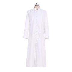 Elegant Halloweez White Priest Cassock Robe - Authentic Medieval Gothic Wizard Cosplay - Halloweez