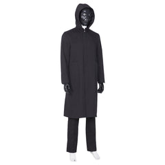 Halloweez Squid Game Black Masked Man Costume – Inspired Hooded Suit for Halloween Cosplay - Halloweez